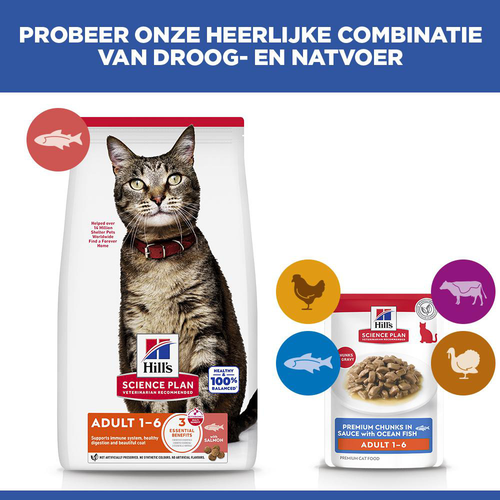 Hill's Adult nat kattenvoer met zeevis maaltijdzakje multipack