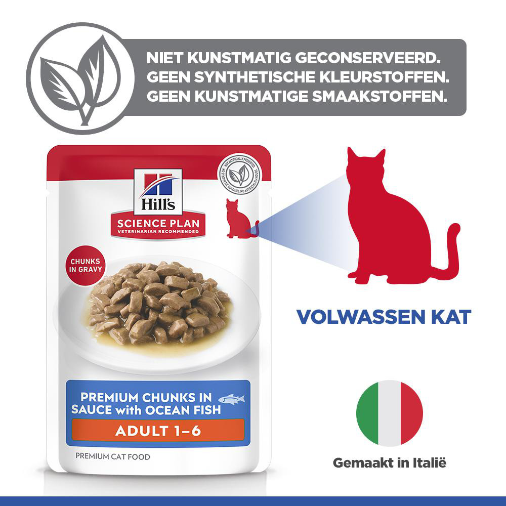 Hill's Adult nat kattenvoer met zeevis maaltijdzakje multipack