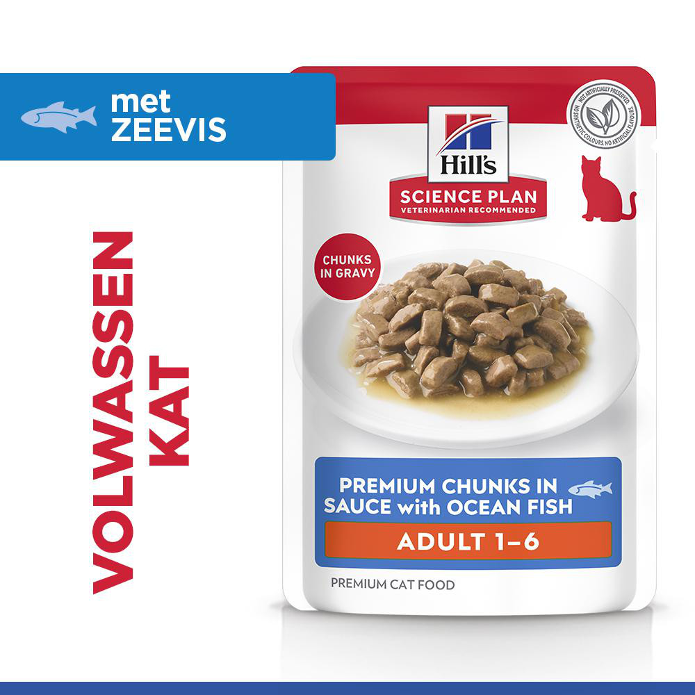 Hill's Adult nat kattenvoer met zeevis maaltijdzakje multipack