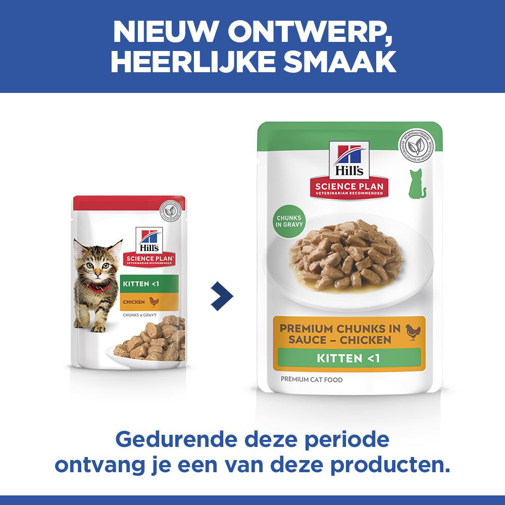 Hill's Kitten nat kattenvoer met kip maaltijdzakje multipack