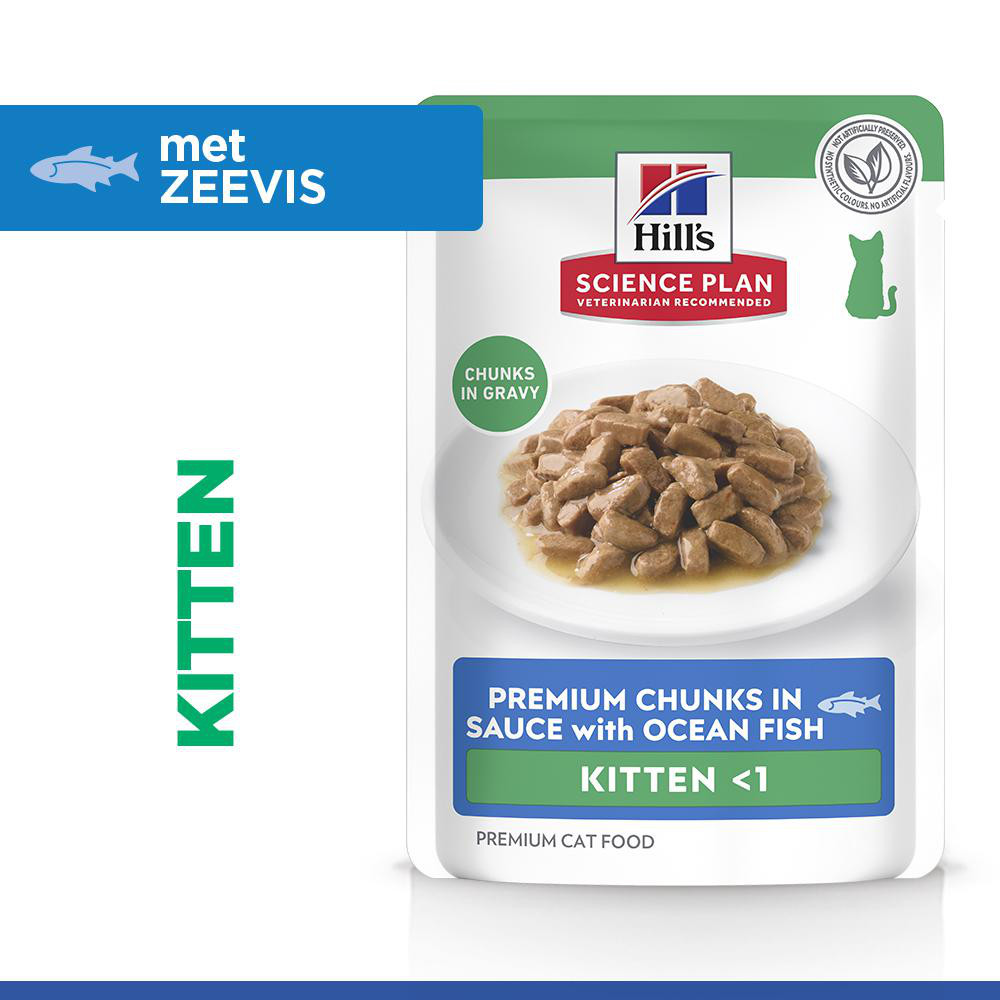 Hill's Kitten nat kattenvoer met zeevis maaltijdzakje multipack
