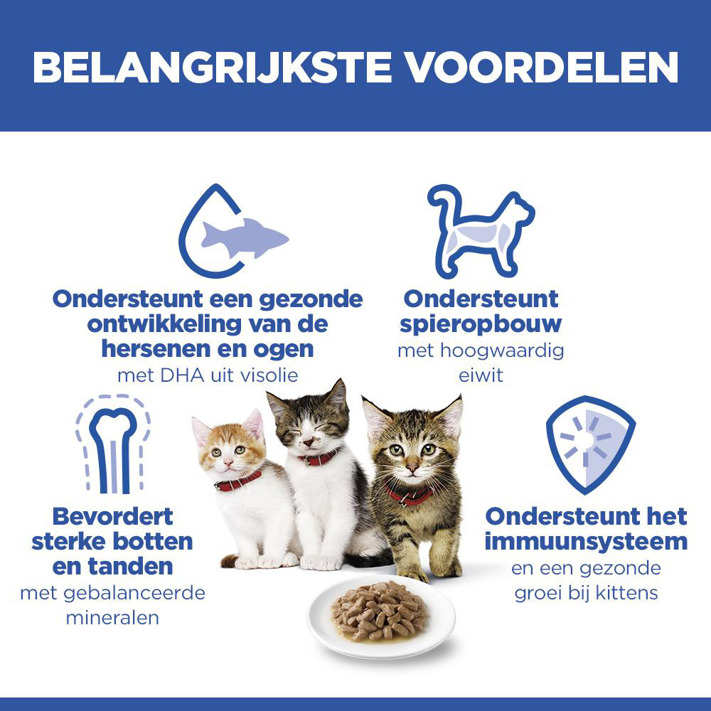 Hill's Kitten nat kattenvoer met zeevis maaltijdzakje multipack
