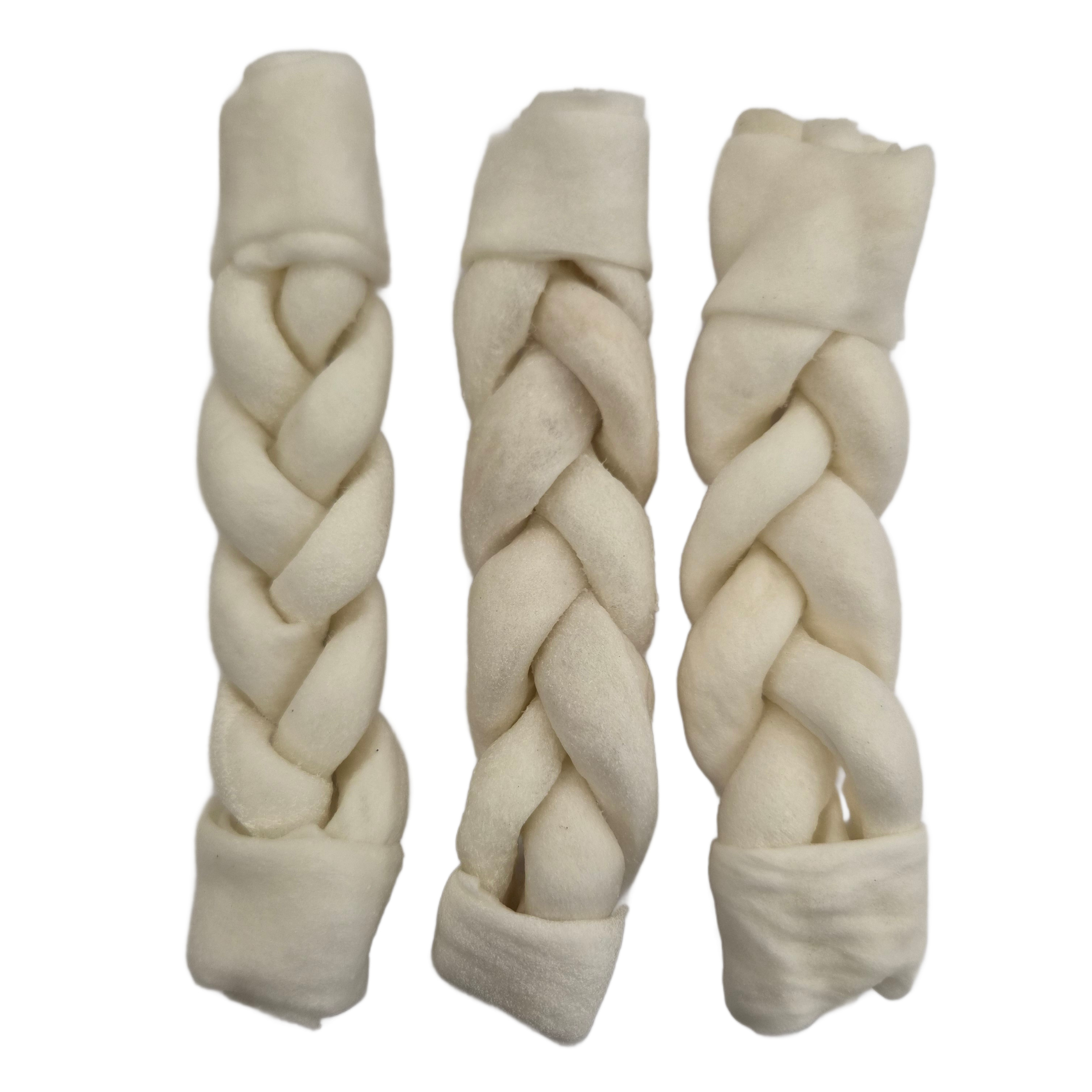 Brekz Dental Rawhide - gevlochten staaf kauwsnack hond 20 cm