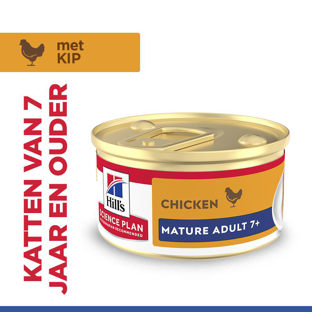 Hill's Mature Adult nat kattenvoer met kip (mousse) blik