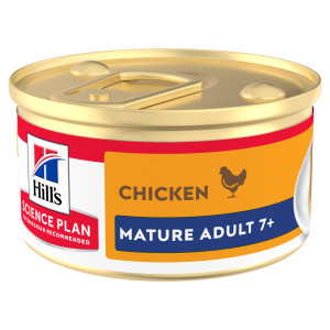 Hill's Mature Adult nat kattenvoer met kip (mousse) blik 1 tray (12 x 85 g)