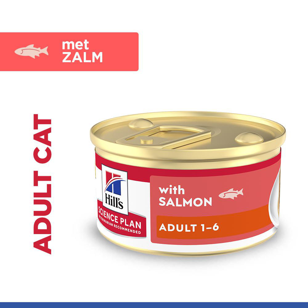 Hill's Adult nat kattenvoer met zalm (mousse) blik