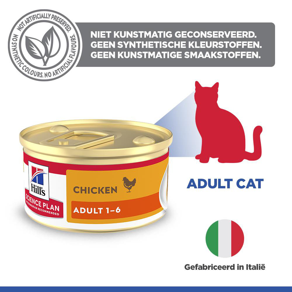 Hill's Adult nat kattenvoer met kip (mousse) blik