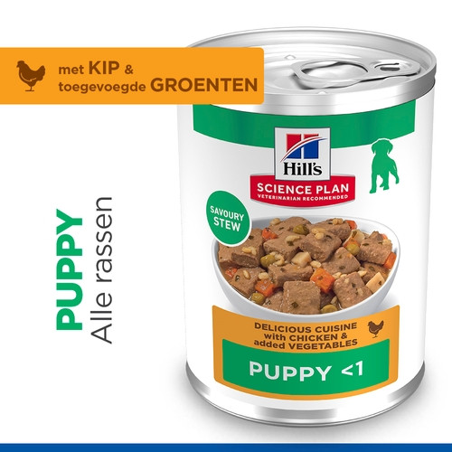 Hill's Puppy nat hondenvoer met kip en groenten (stoofpotje) blik