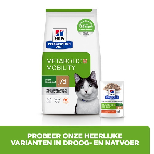Hill's Prescription Diet J/D Weight Metabolic + Mobility kattenvoer met kip