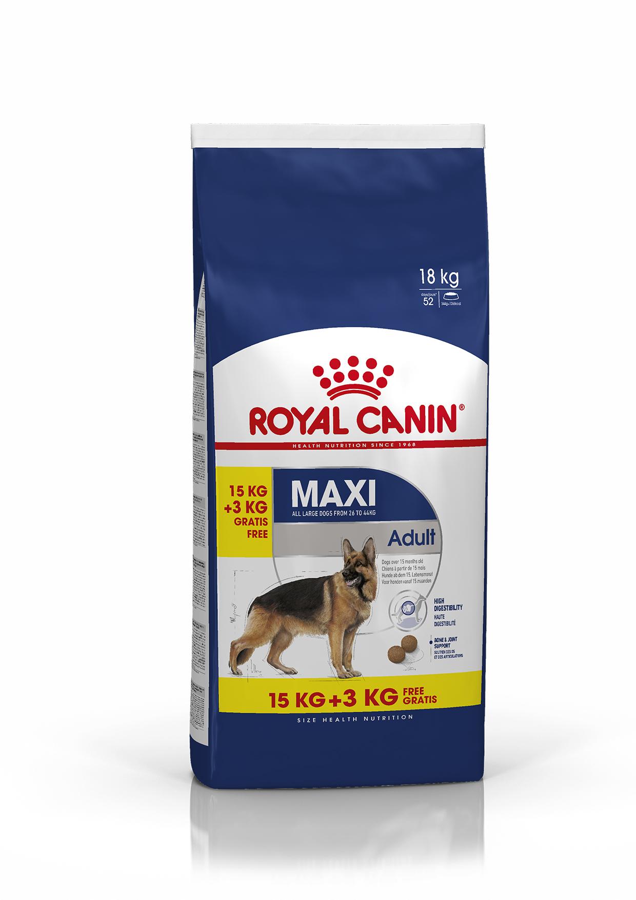 Afbeelding Royal Canin Maxi adult hondenvoer 15 + 3 kg gratis door Brekz.nl
