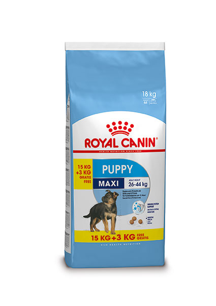 Afbeelding Royal Canin Maxi Puppy hondenvoer 15 + 3 kg gratis door Brekz.nl