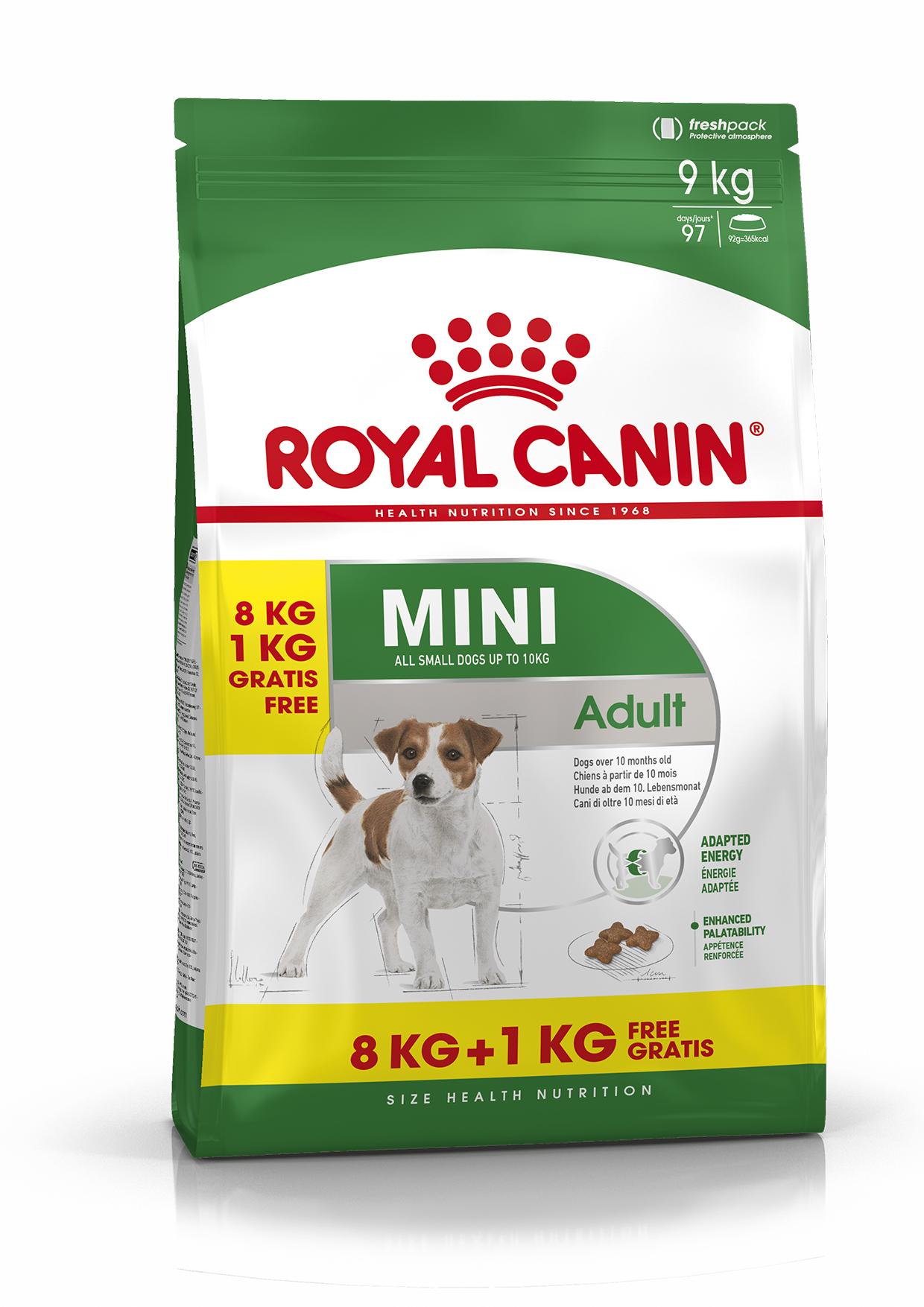 Afbeelding Royal Canin Mini adult hondenvoer 8 kg + 1 kg door Brekz.nl