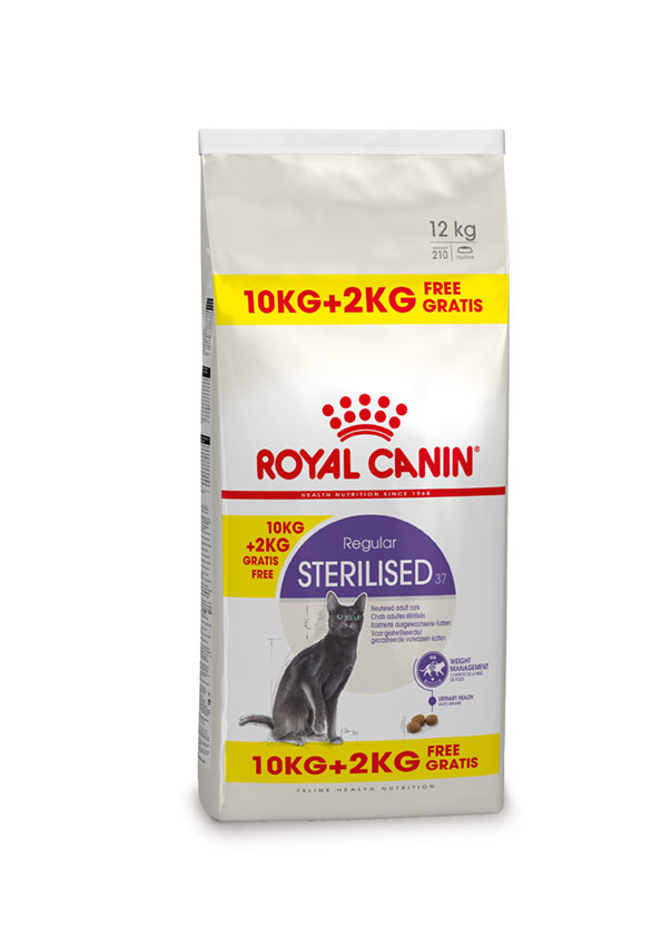 Afbeelding Royal Canin Sterilised 37 kattenvoer 10 + 2 kg door Brekz.nl
