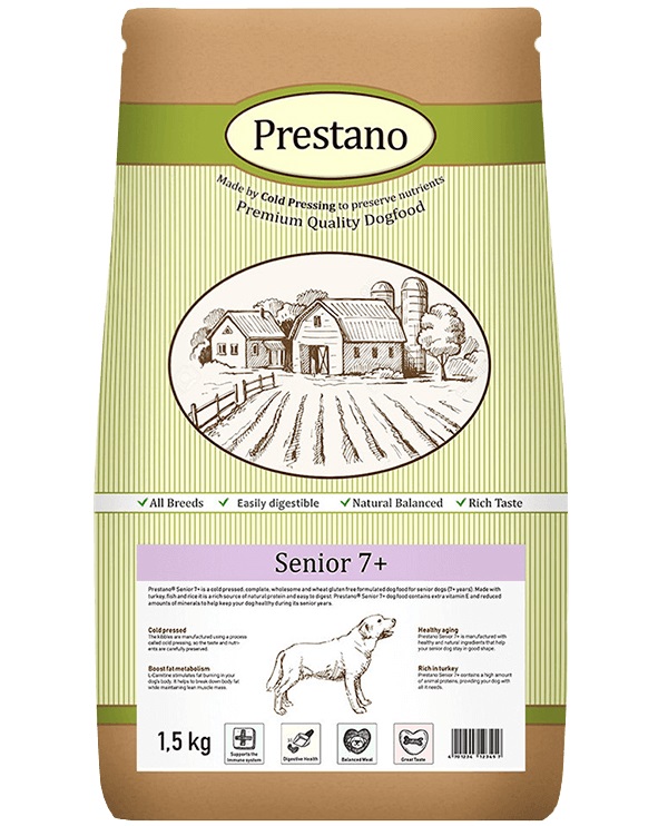 Afbeelding Prestano Senior 7+ hondenvoer 12 kg door Brekz.nl