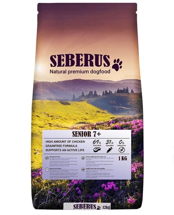 Seberus Senior 7+ - natuurlijk graanvrij hondenvoer 4 x 1 kg